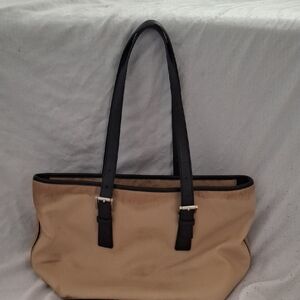 Coach Tan and Black Tote Bag